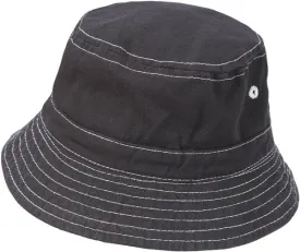 Boys and Girls 100% Cotton Twill UPF 50  Wharf Hat | Charcoal Gray (Dyed & Finished in USA*)