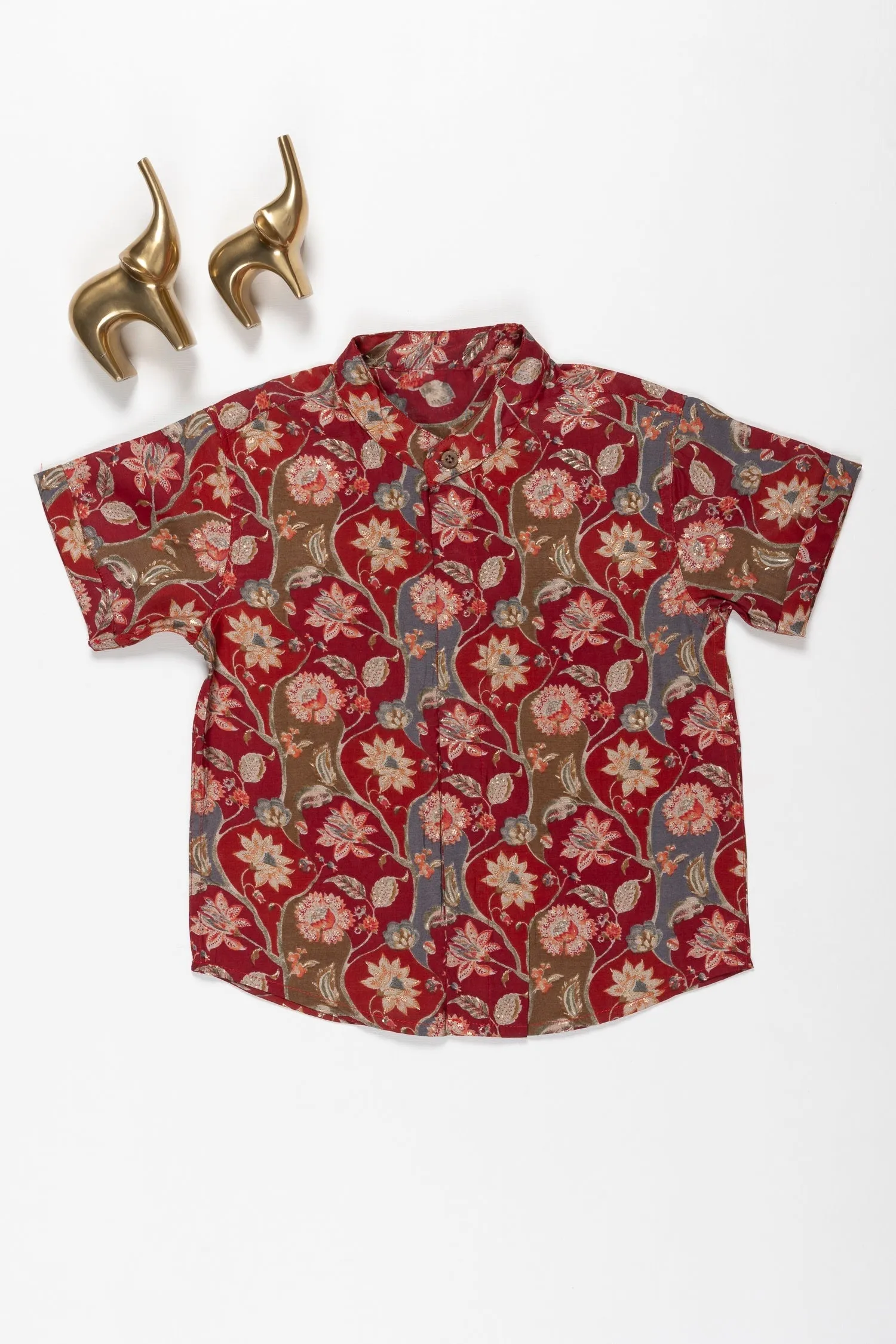 Boys Floral Cotton Shirt - A Timeless Elegance
