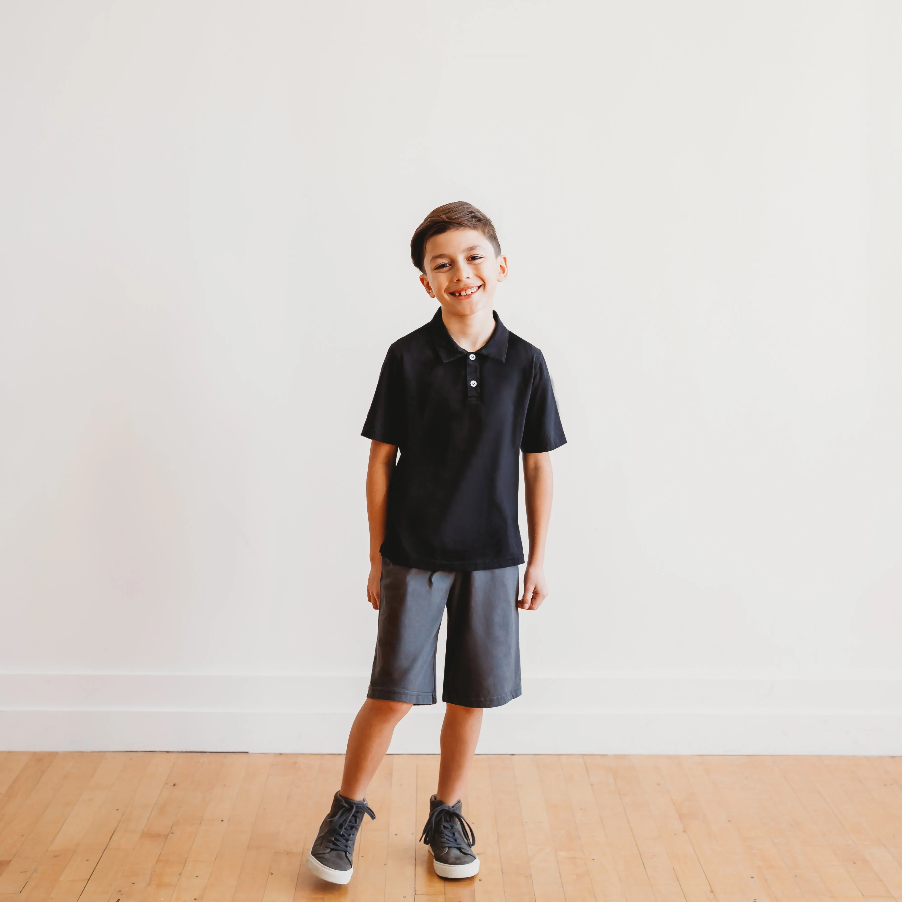 Boys Soft Cotton Athletic Short - UPF 50   | Dark Navy