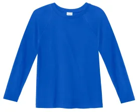 Boys Super-Soft 100% Organic Cotton Raglan Long Sleeve Tee | Crayon Blue