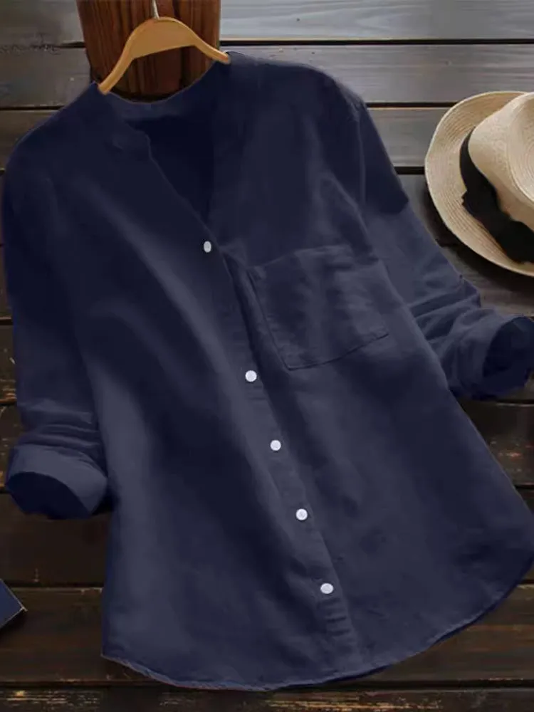 Breeze V Neck Linen Blouse