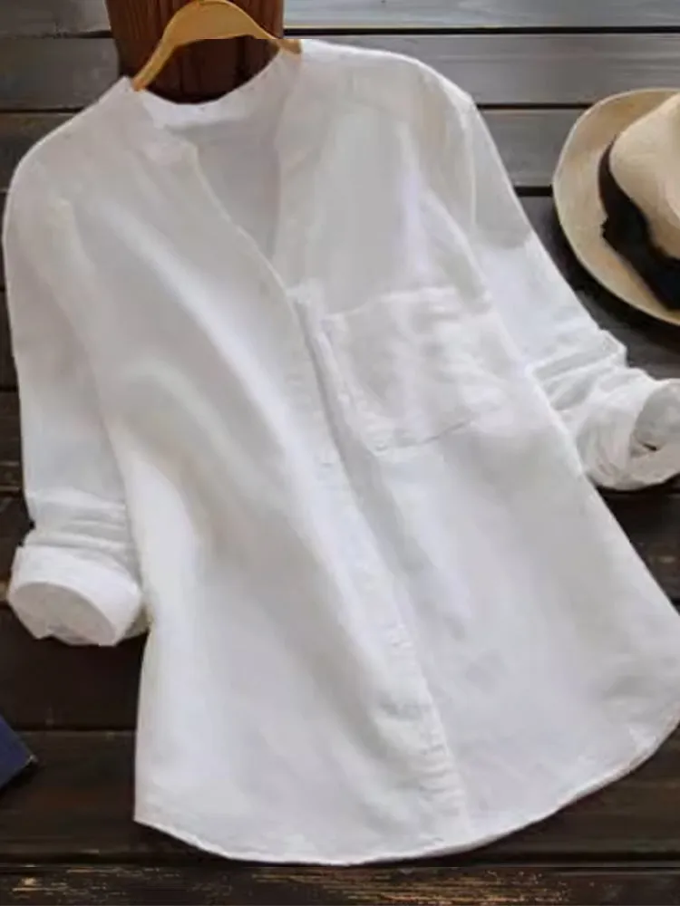 Breeze V Neck Linen Blouse
