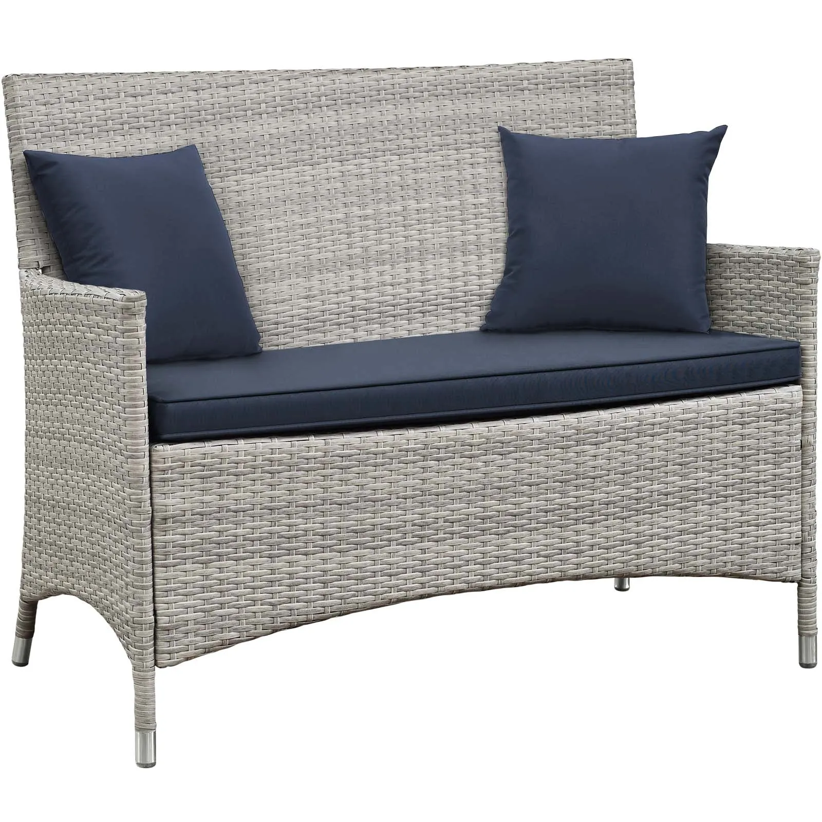 Bridge 4 Piece Outdoor Patio Patio Conversation Set with Pillow Set by Modway