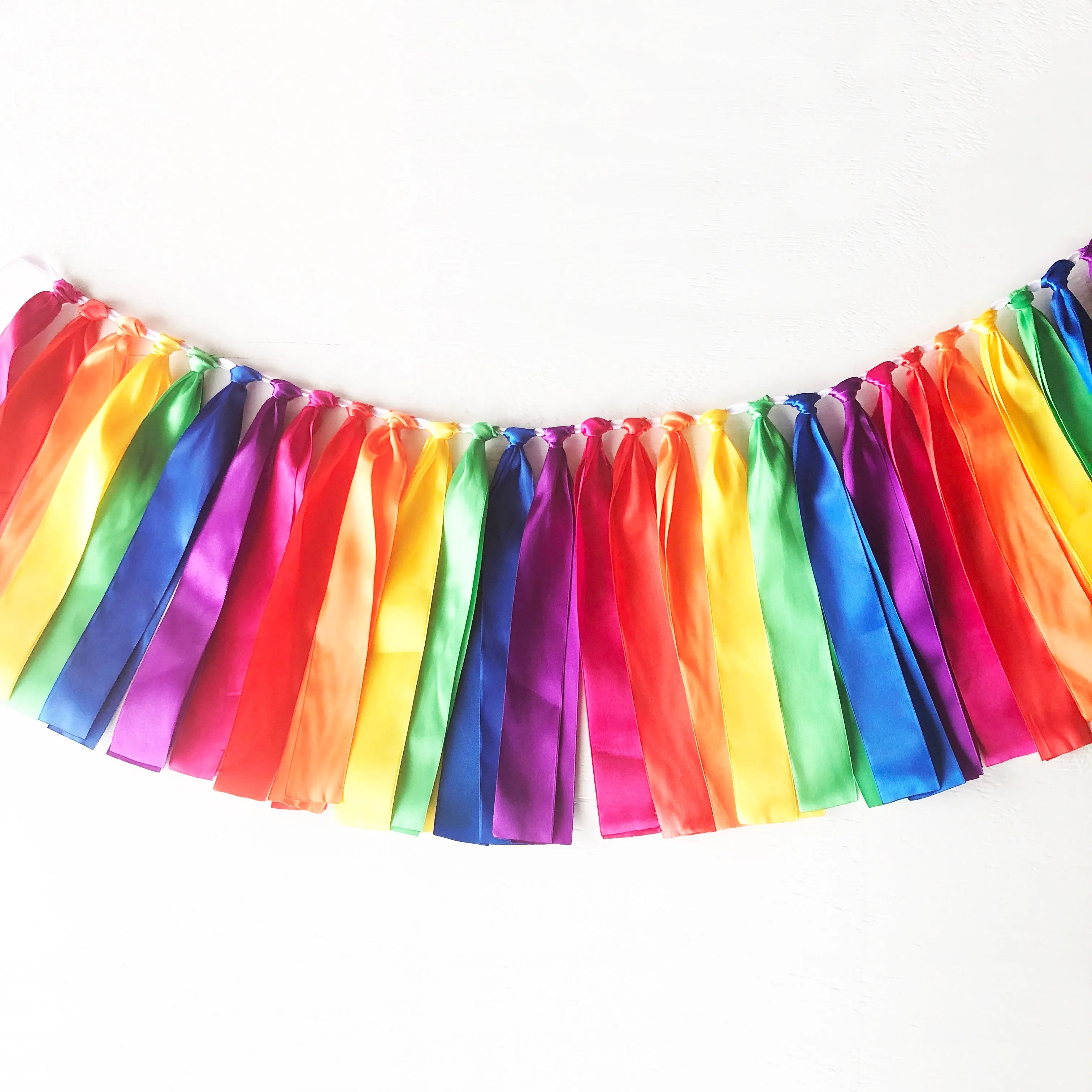 Bright Rainbow Ribbon Garland