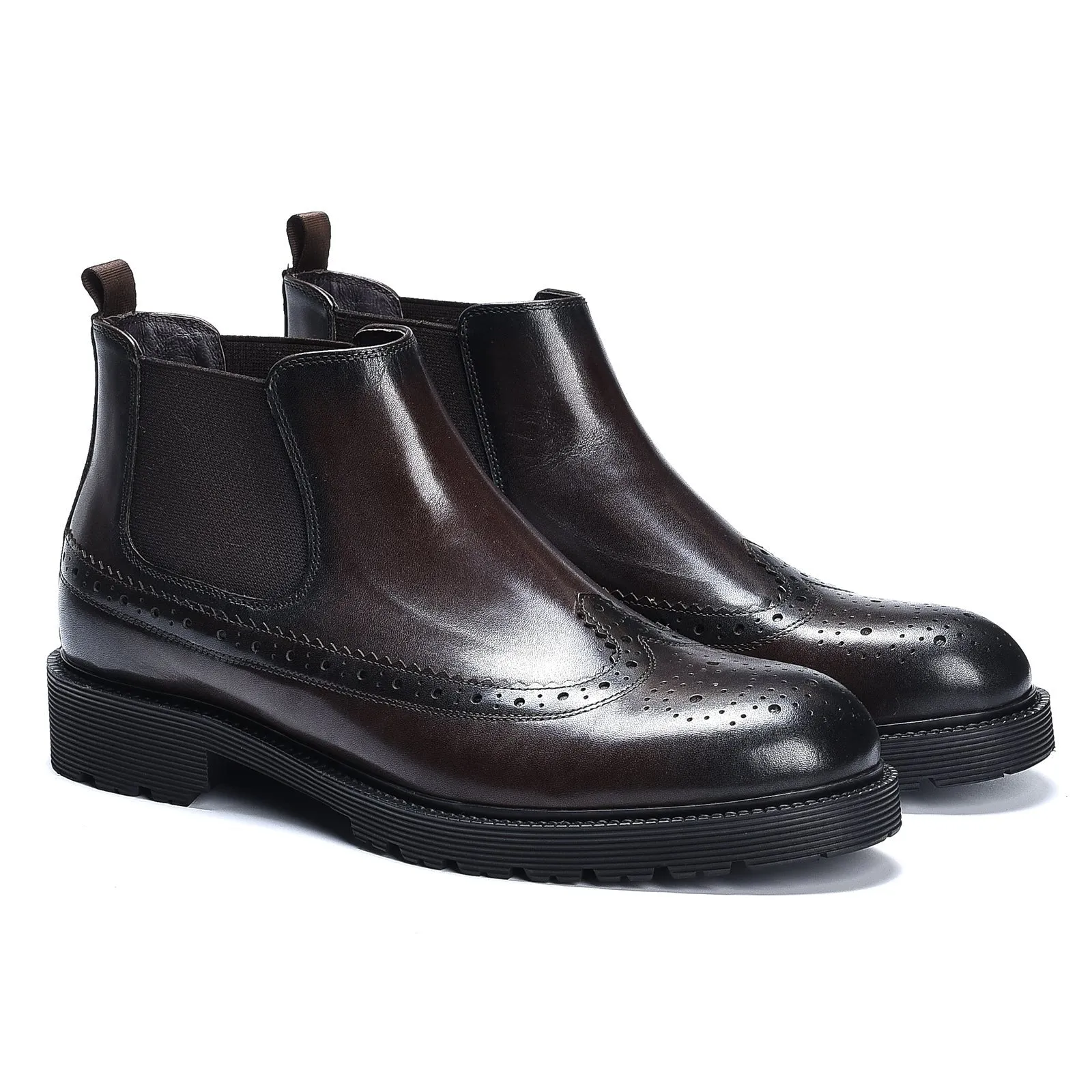 Brown Leather Chelsea Boots
