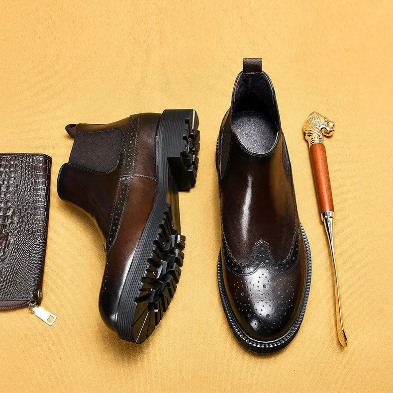 Brown Leather Chelsea Boots