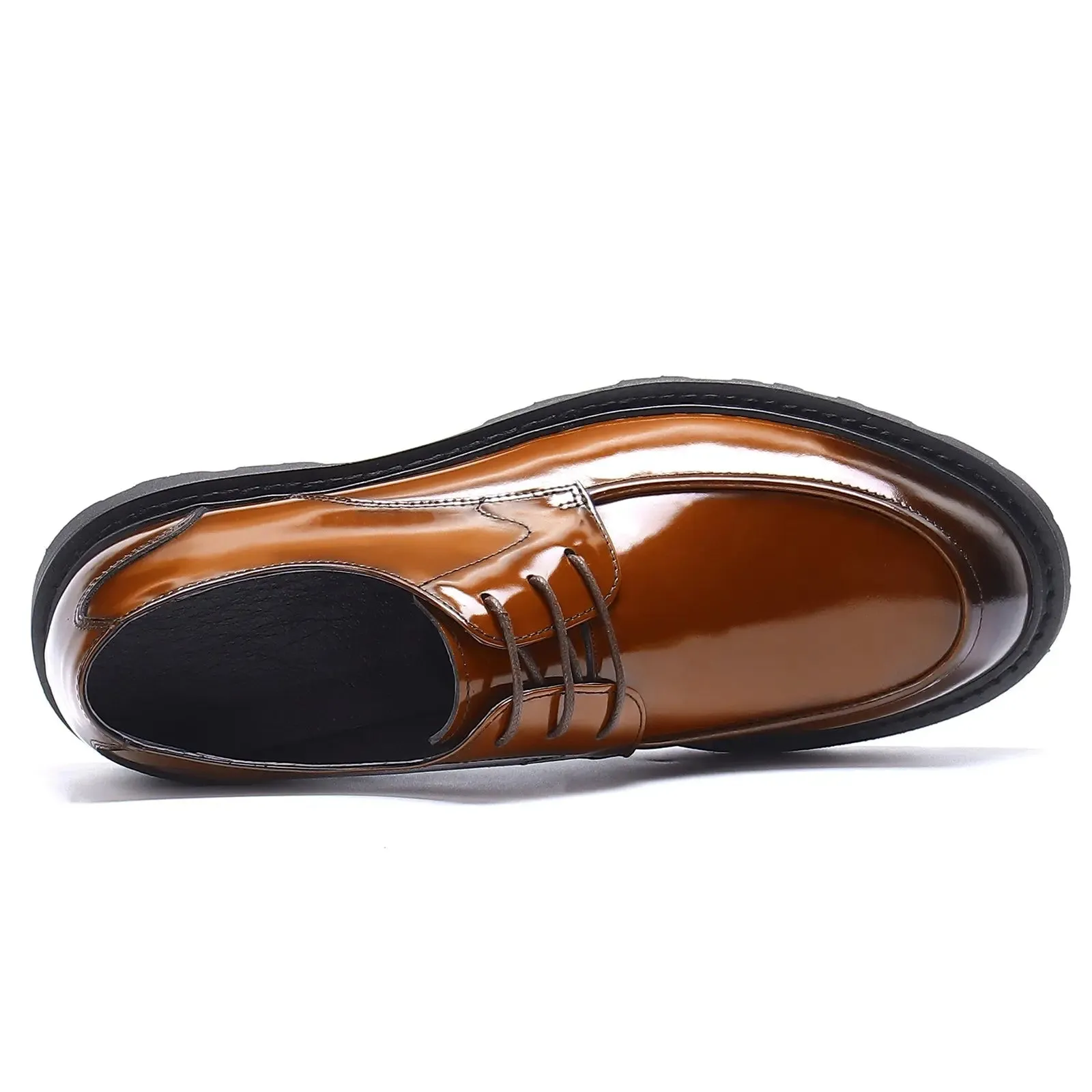 Brown leather derby shoes
