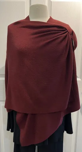 Burgundy Classic Knit Keyhole Wrap