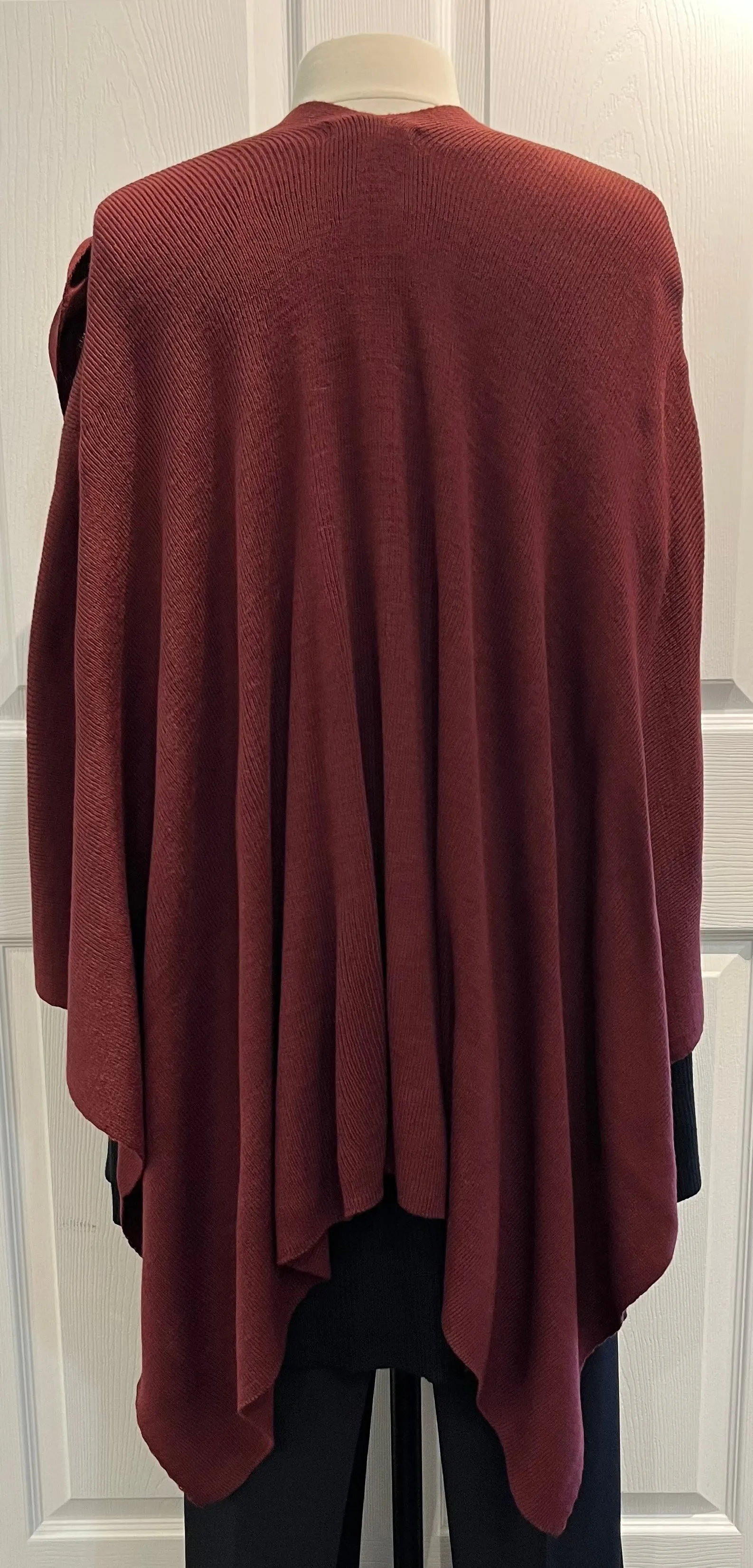 Burgundy Classic Knit Keyhole Wrap