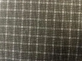 Charcoal Grey Checkered Line Printed Poly Double Knit