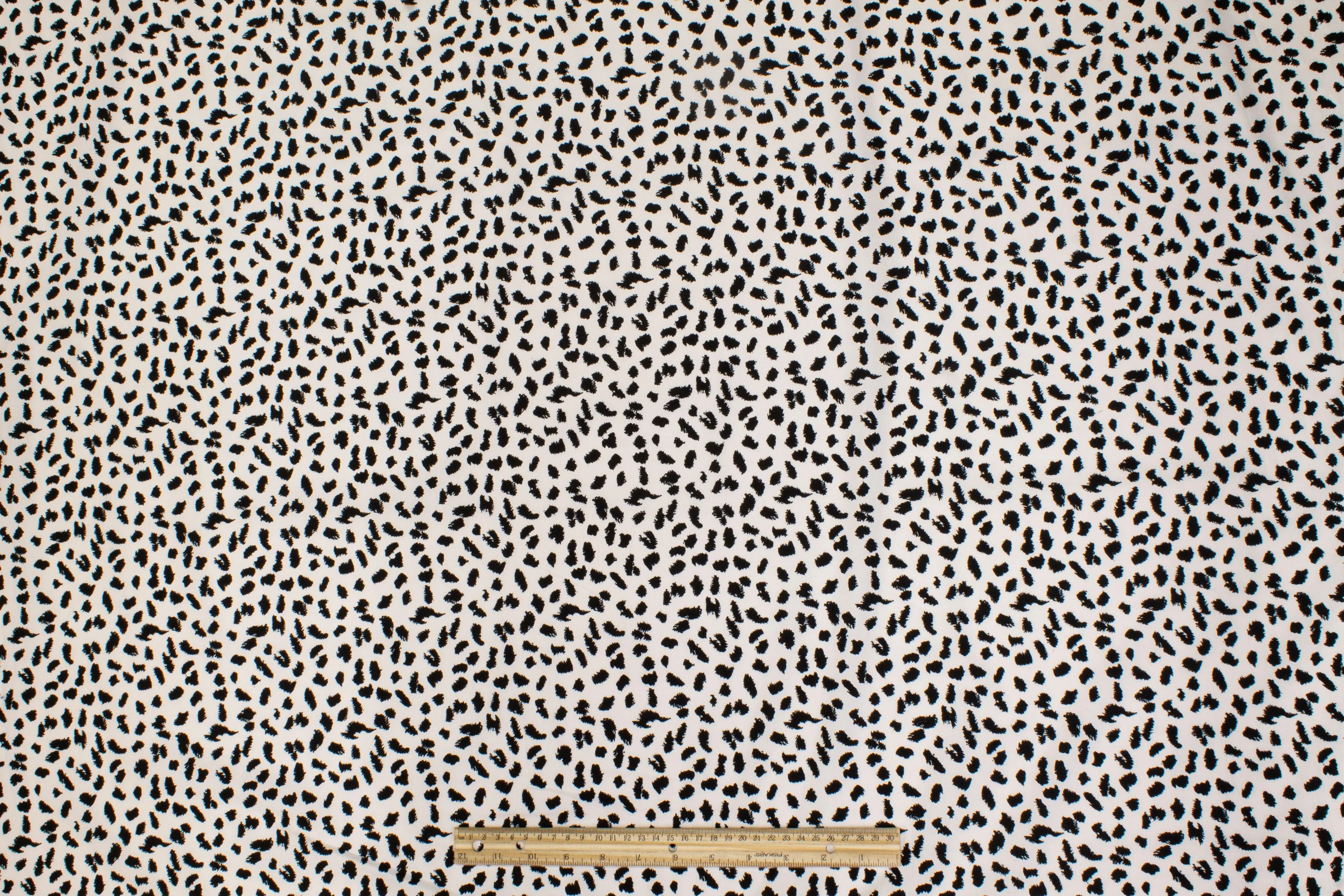 Cheetah Print Cotton - Black and Off White