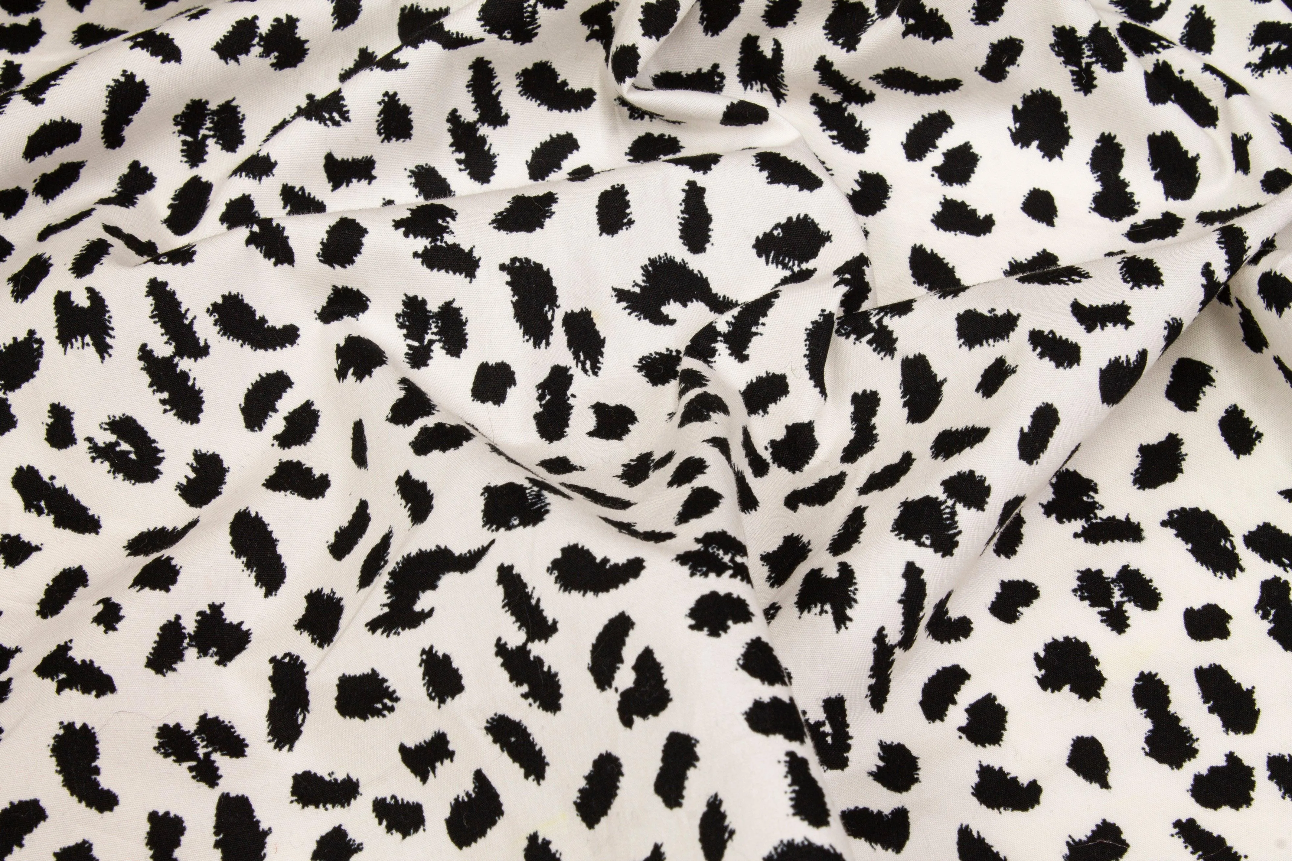 Cheetah Print Cotton - Black and Off White