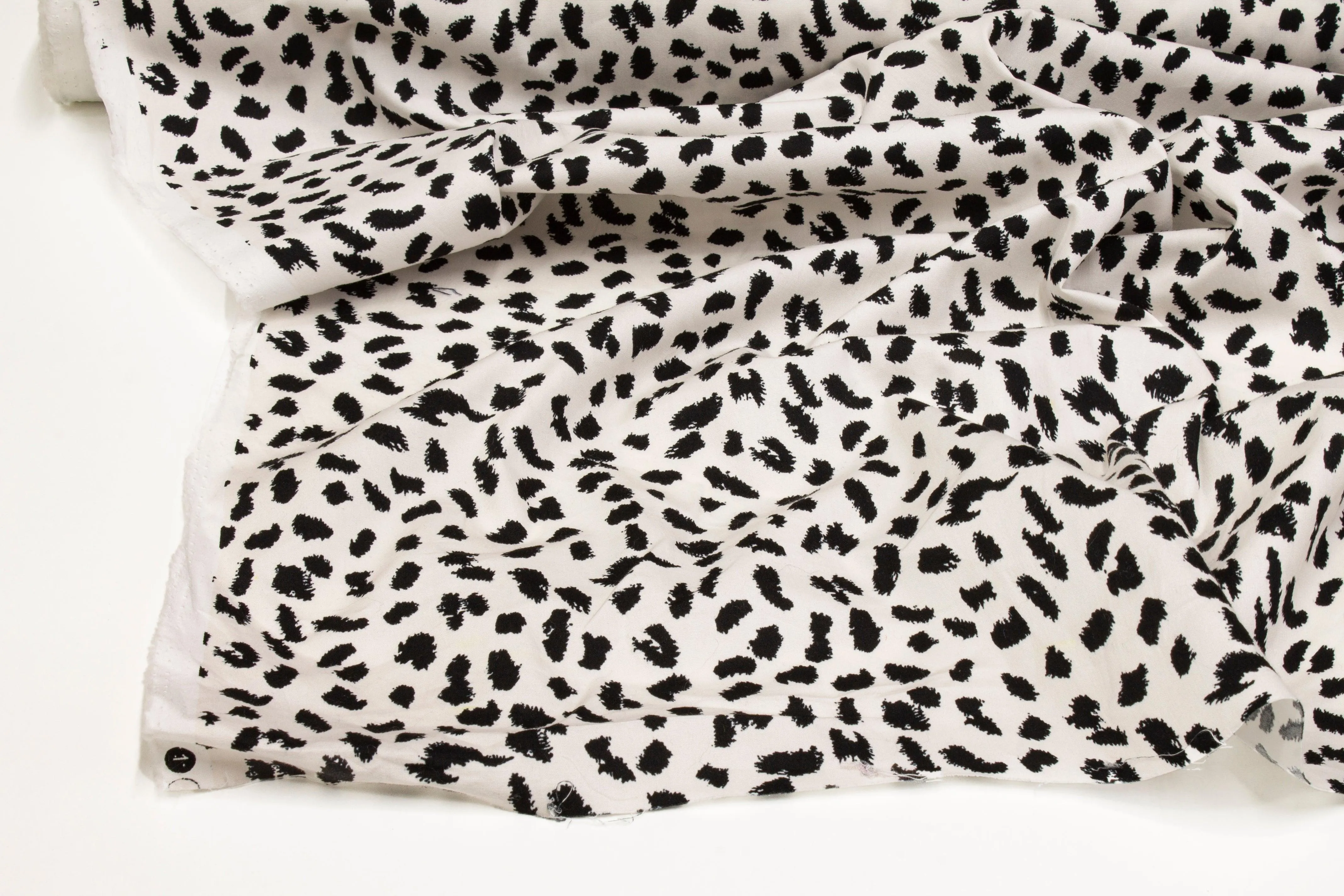 Cheetah Print Cotton - Black and Off White