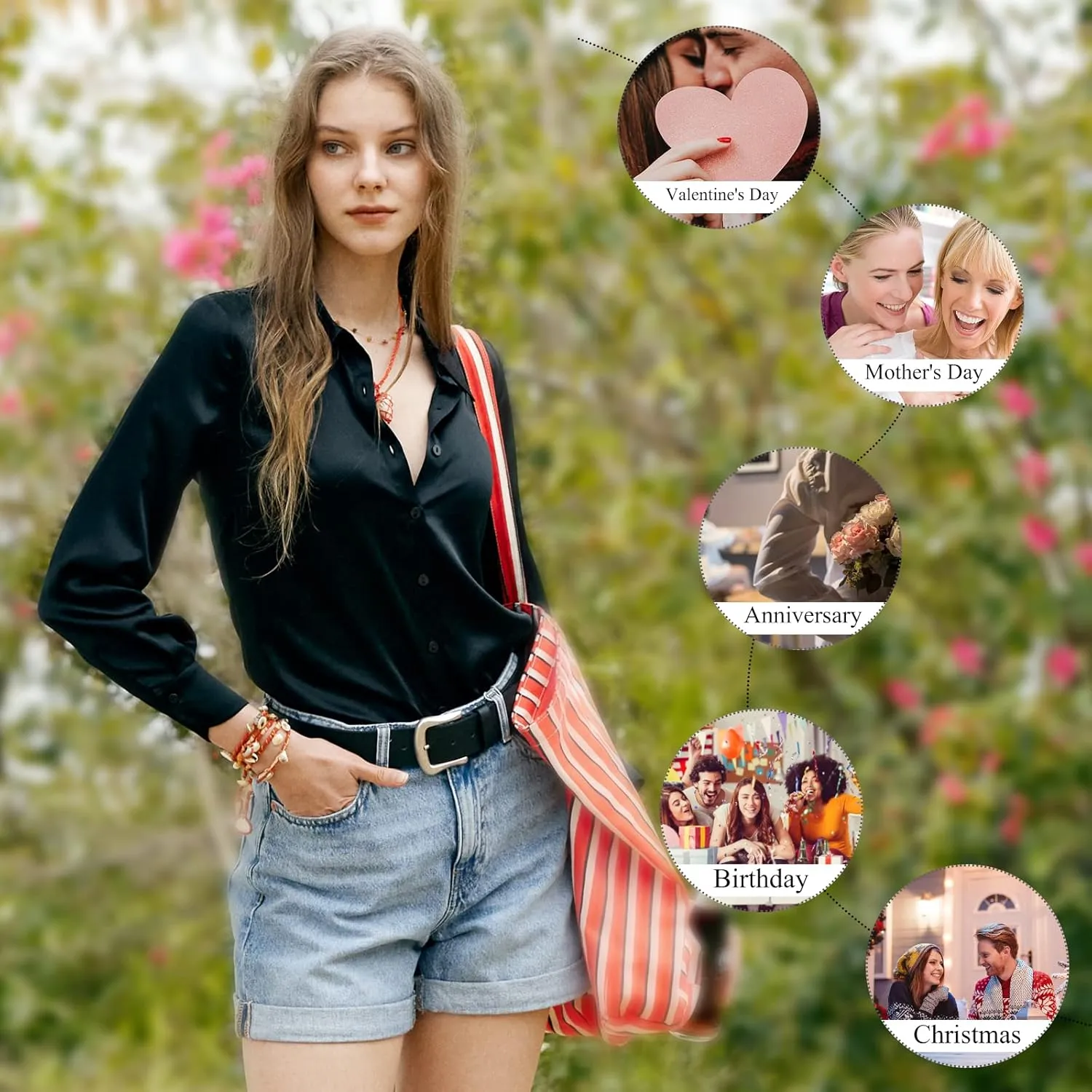 COLD POSH Silk Blouses for Women Elegant Tops Summer Spring Shirts Mulberry Silk Button Down Shirt