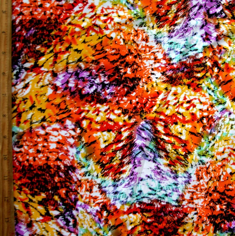 Colorful Feathers Nylon Spandex Swimsuit Fabric