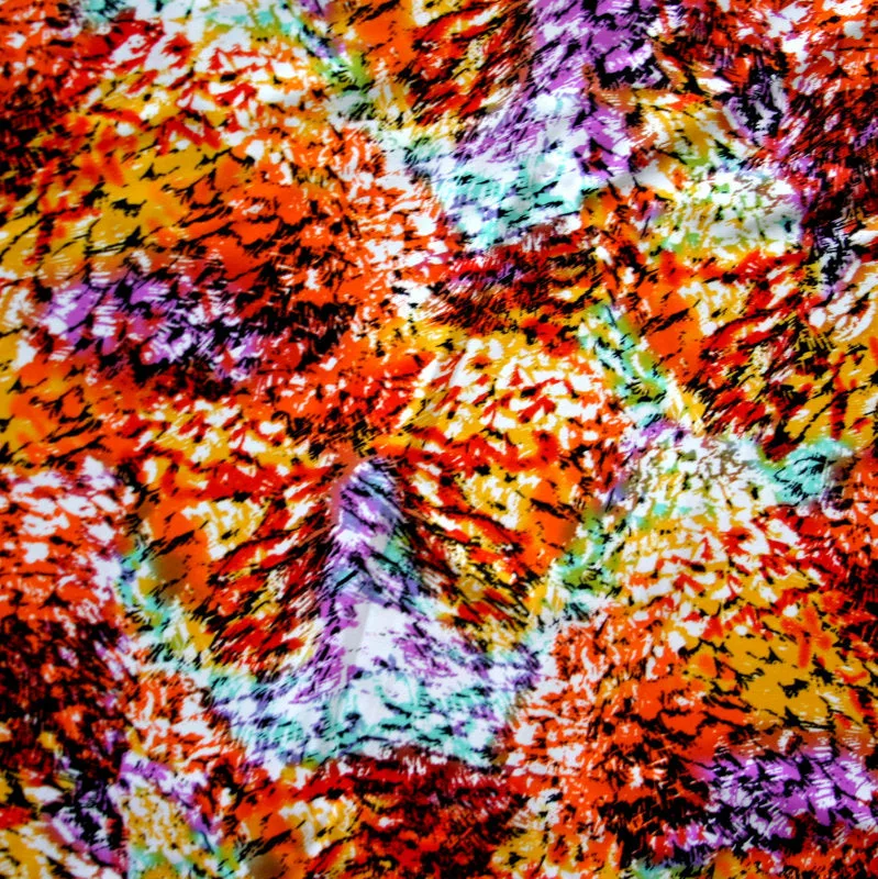Colorful Feathers Nylon Spandex Swimsuit Fabric