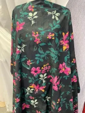Cotton Floral Print- Navy / Green /Pink