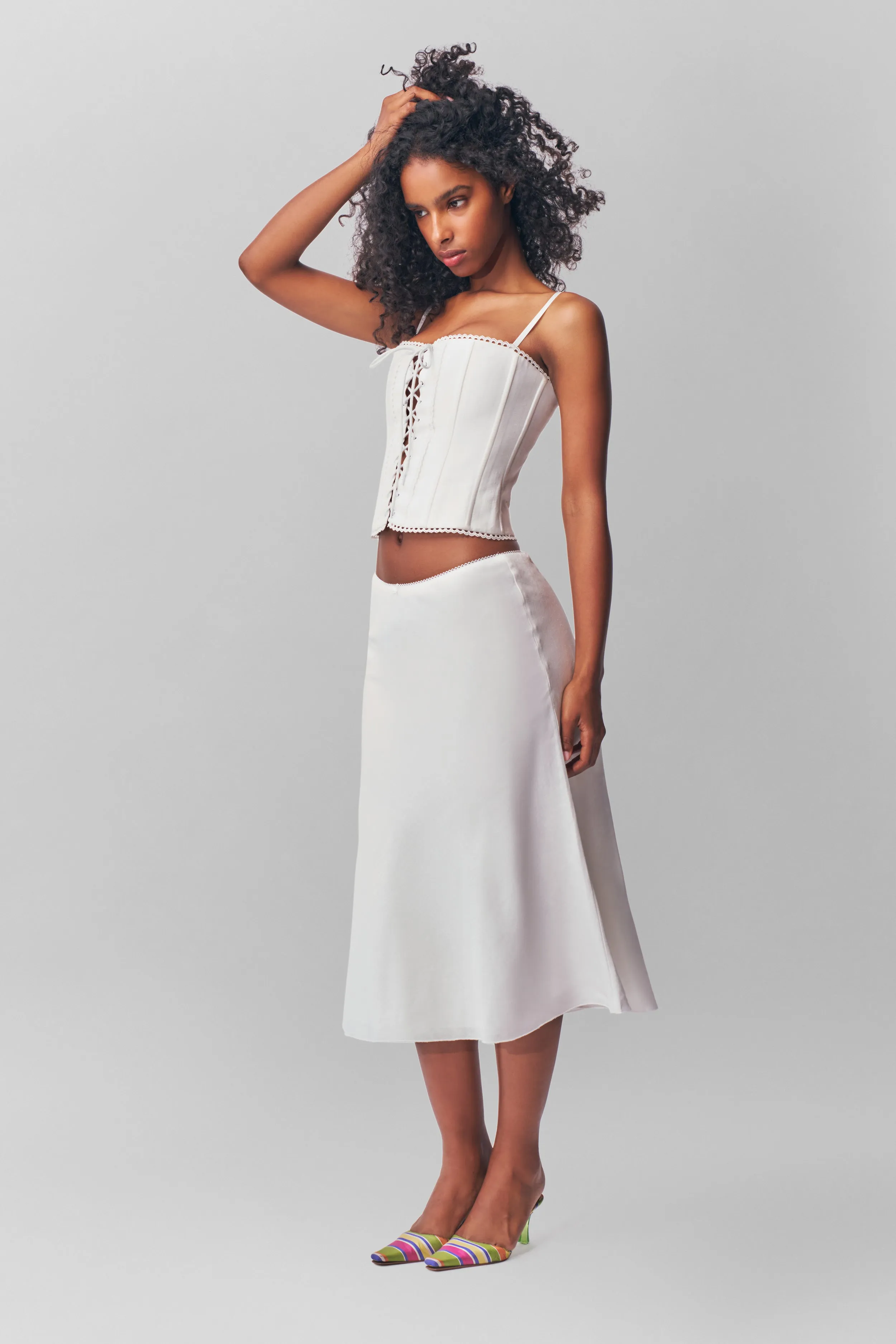 Scalloped Cotton Corset - Enhanced Title