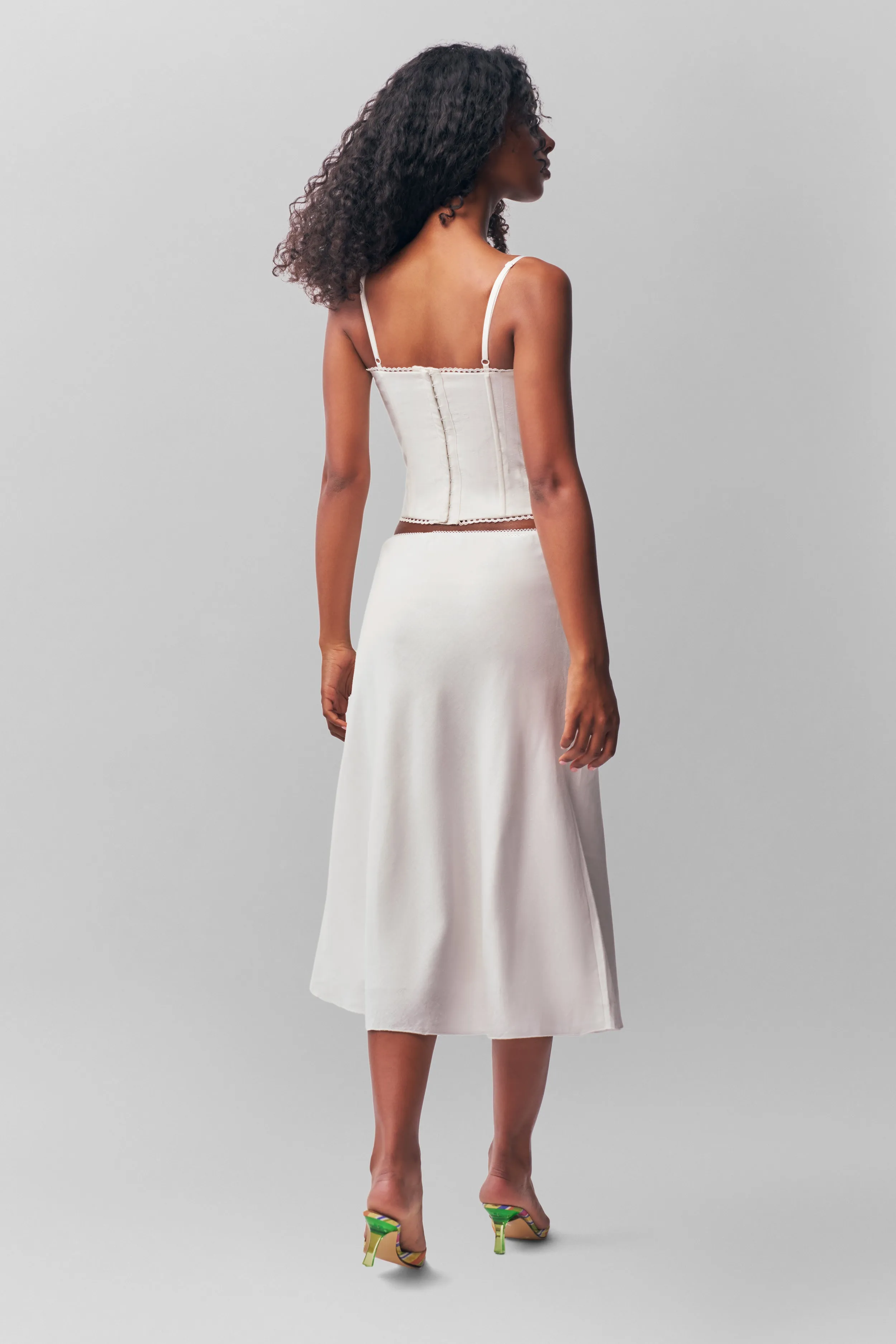 Scalloped Cotton Corset - Enhanced Title