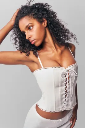Scalloped Cotton Corset - Enhanced Title