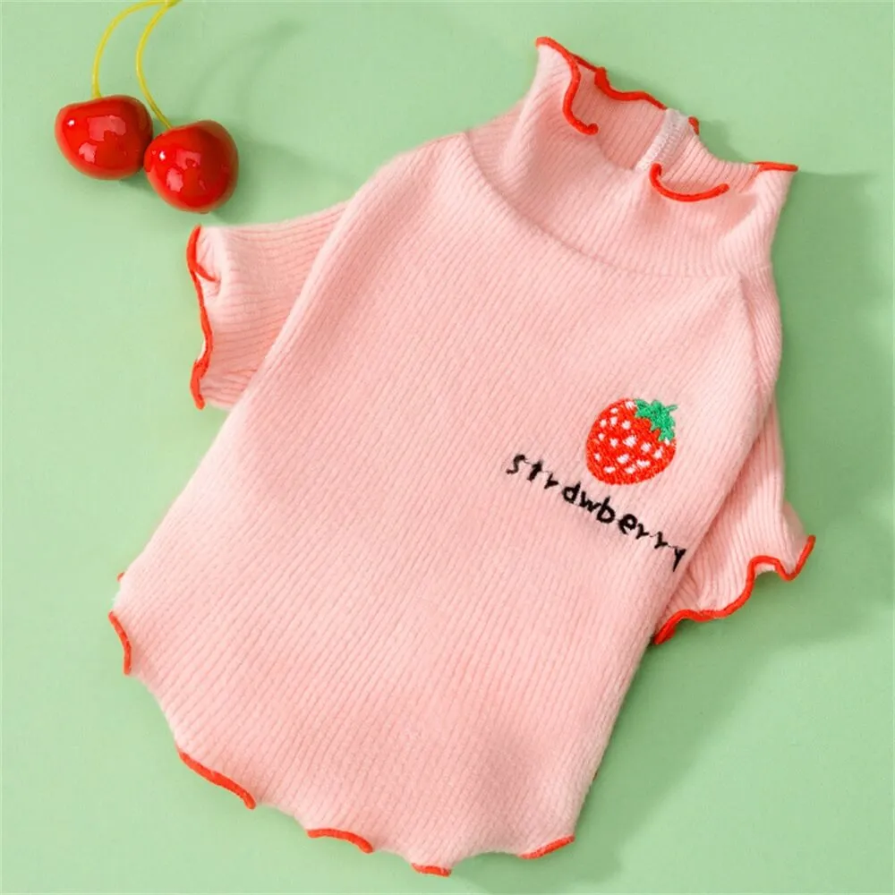 Cute and Colorful Strawberry Dog T-Shirt – Perfect for Spring and Summer