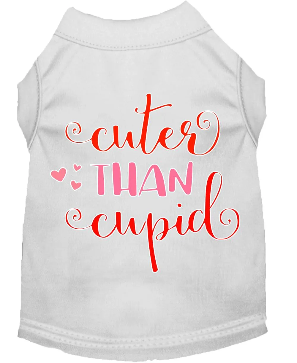 Cuter Than Cupid Screen Print Dog Shirt White Xl (16)