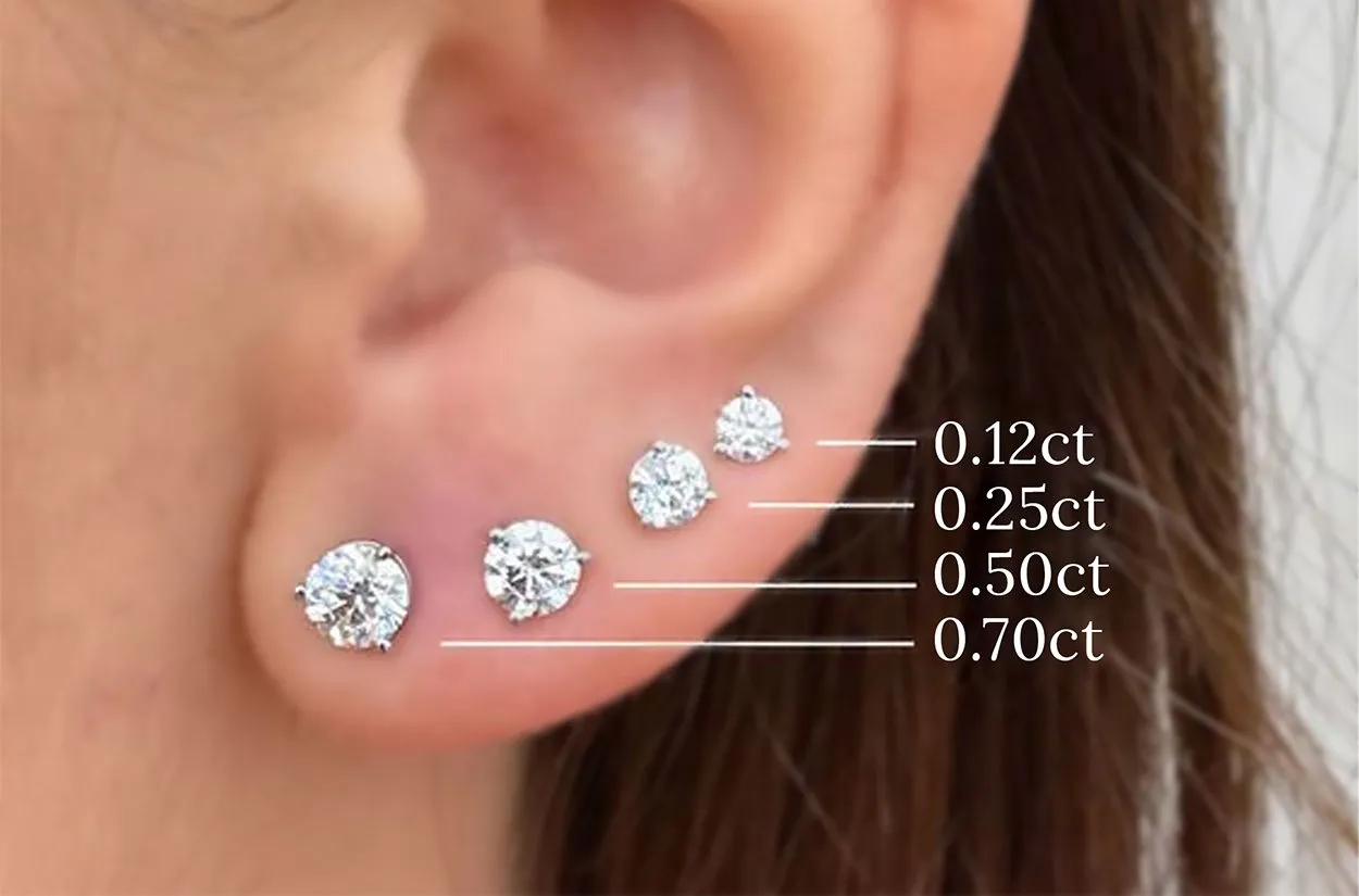Earrings 0.29 cts Natural Round Diamonds 18kt Gold Studs