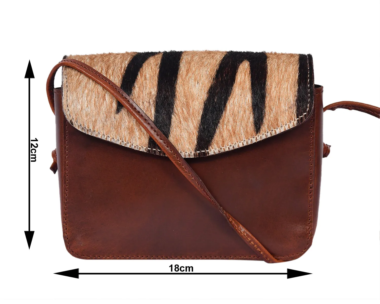 Elevate - Brown Leather Sling Bag with Hair-On Leather, Art: BG-1445
