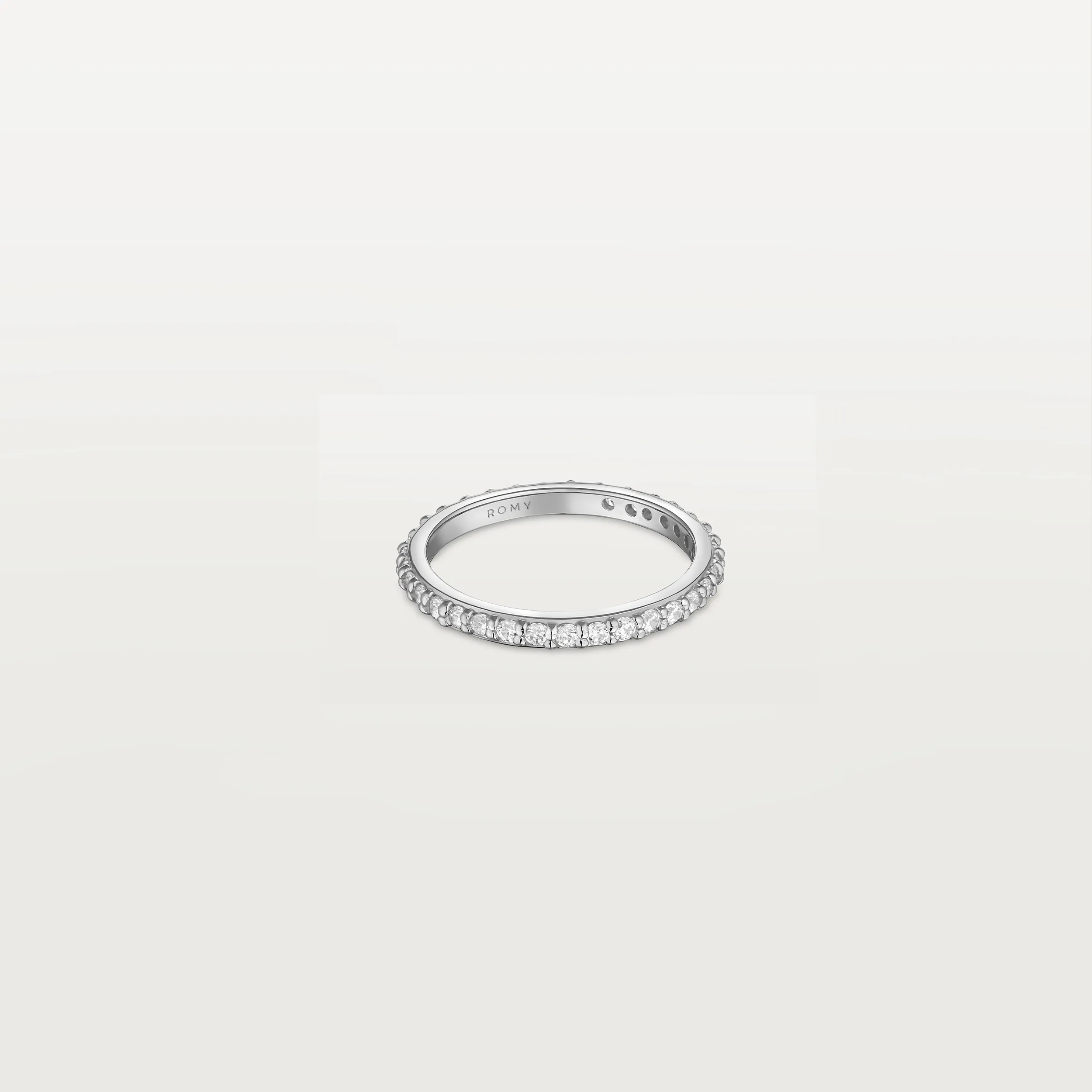 Eternity Ring Silver with White Pave