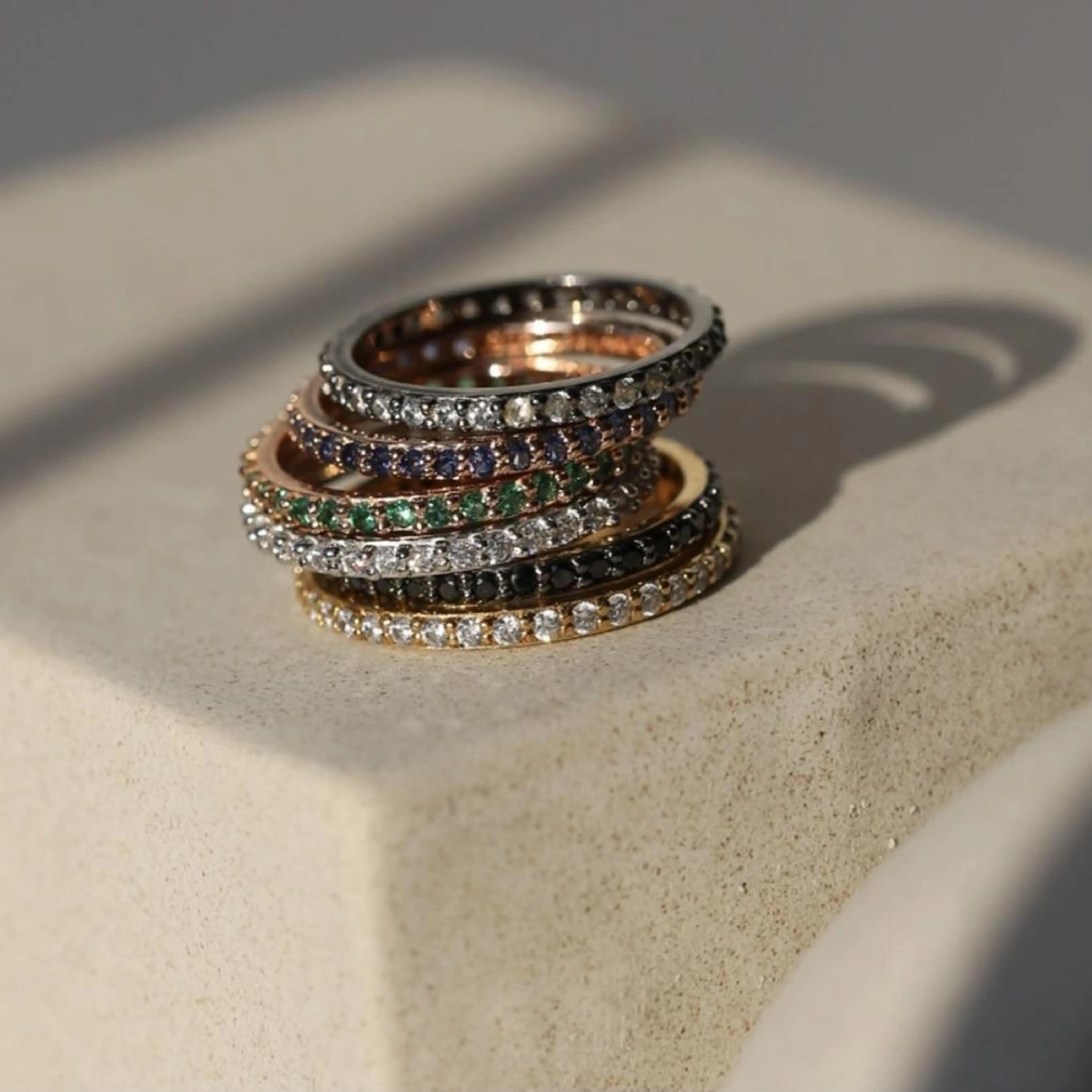 Eternity Ring Silver with White Pave