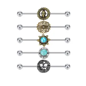 External Thread Industrial Barbell Piercing Stainless Steel 38mm 14G Classic Styles