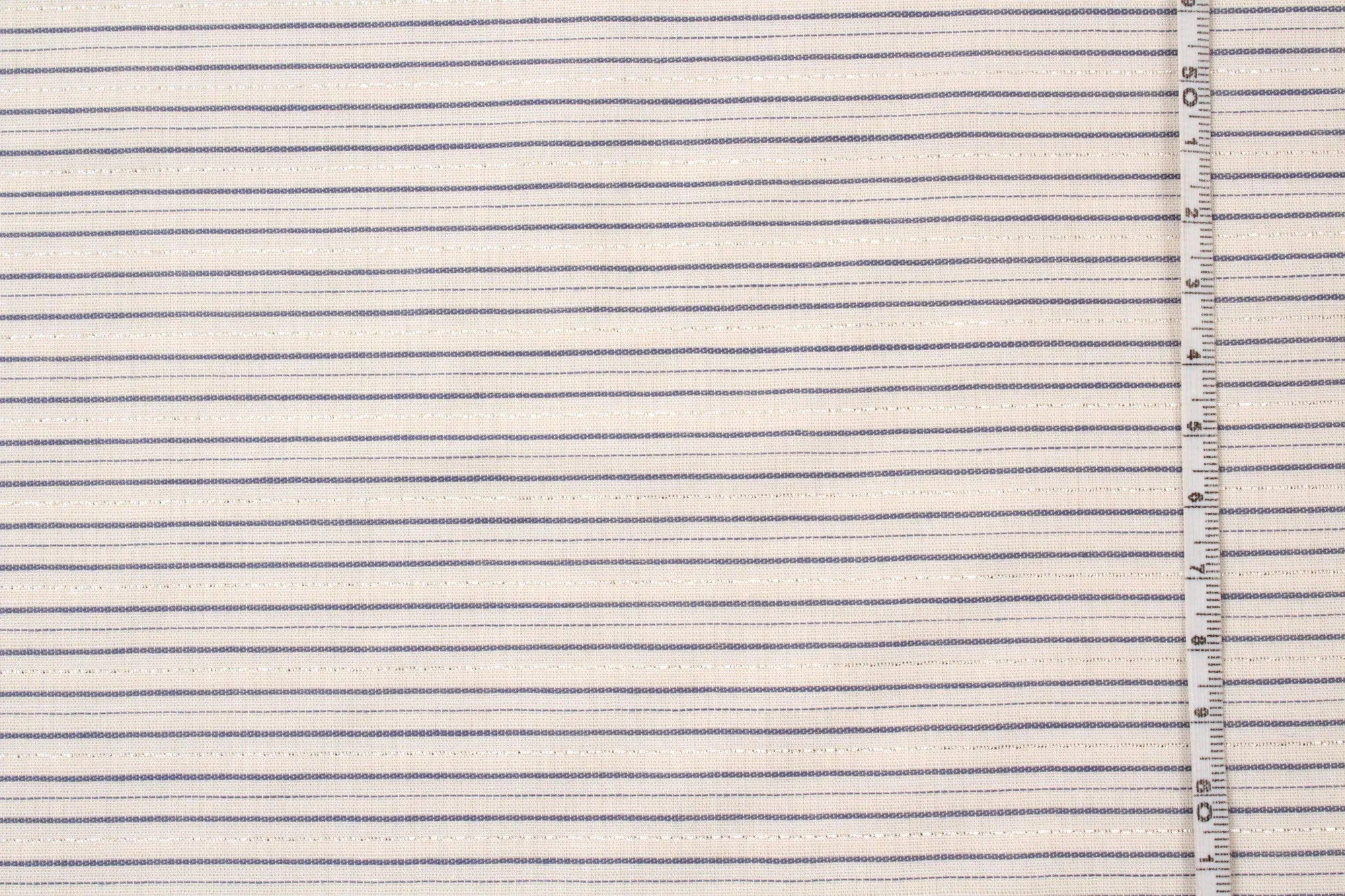 Fine Metallic Stripes on Light Cotton