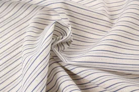 Fine Metallic Stripes on Light Cotton