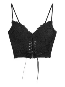 Front Tie Lace Bustier