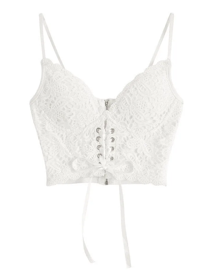 Front Tie Lace Bustier