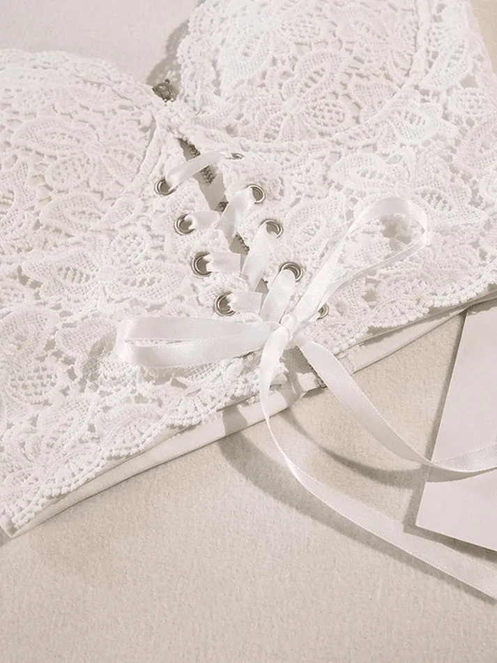 Front Tie Lace Bustier