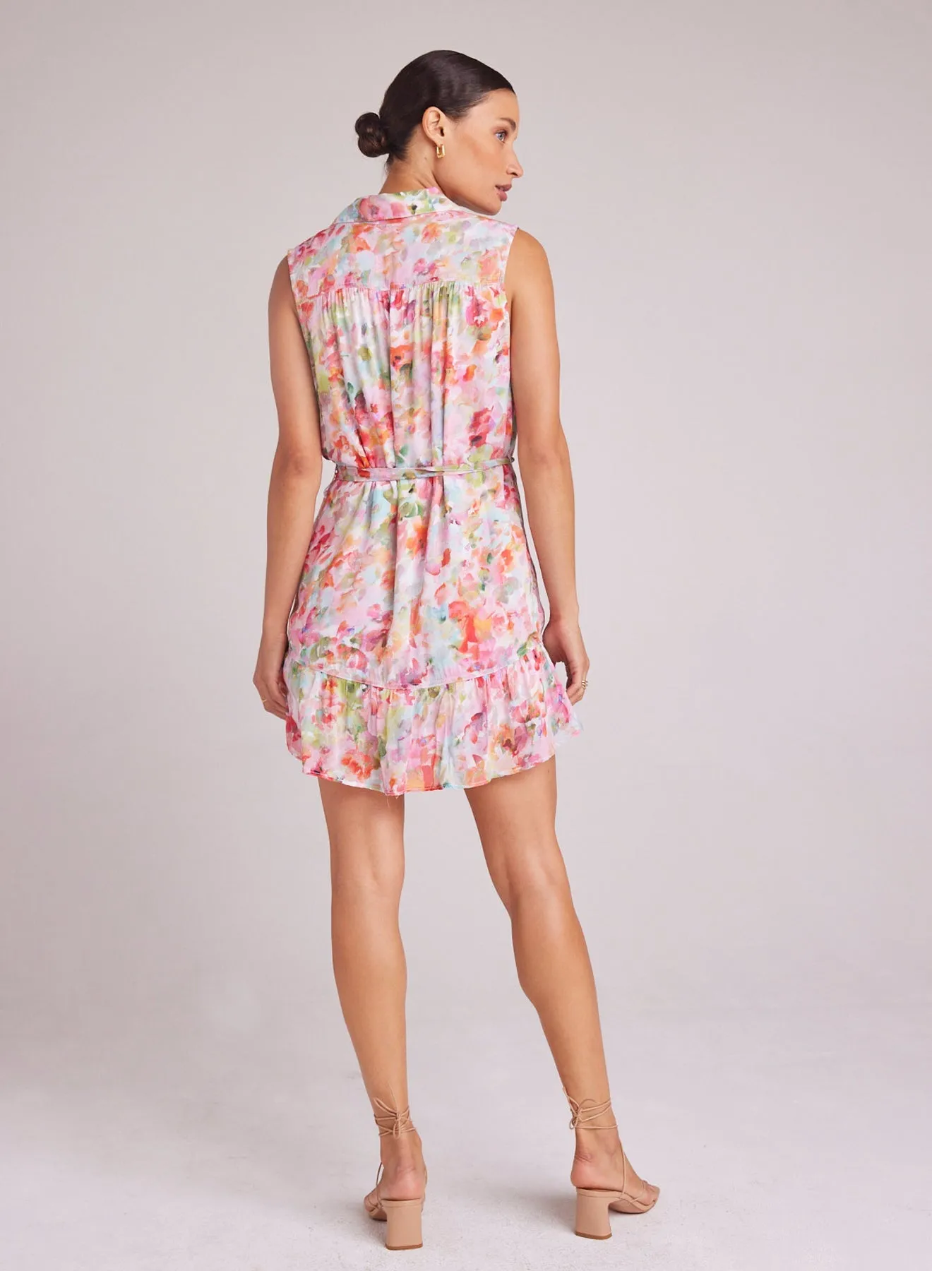 Gathered Ruffle Shirt Dress - Ipanema Floral Print