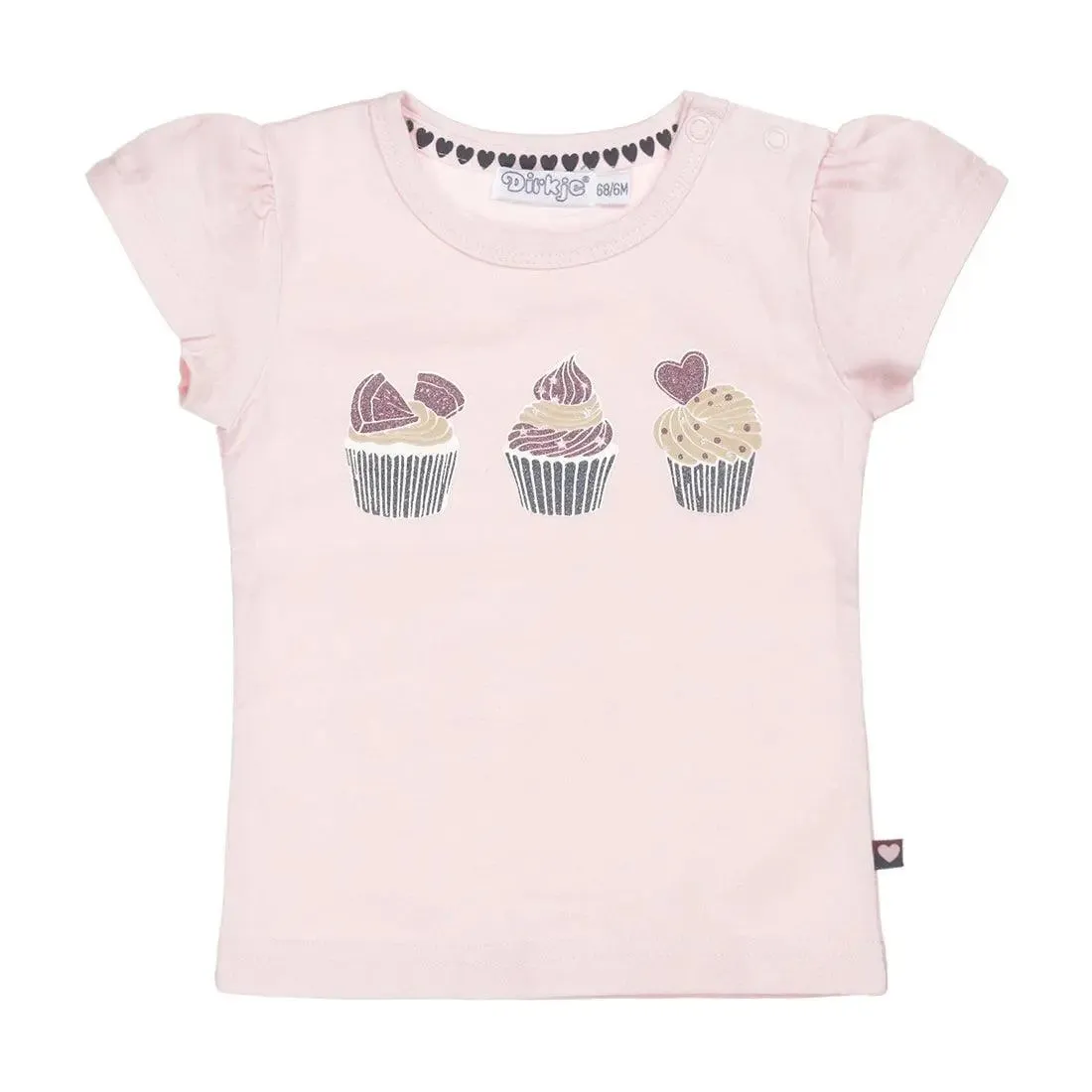 Girls T-shirt Light Pink Cupcakes | Dirkje
