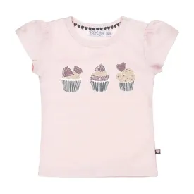 Girls T-shirt Light Pink Cupcakes | Dirkje