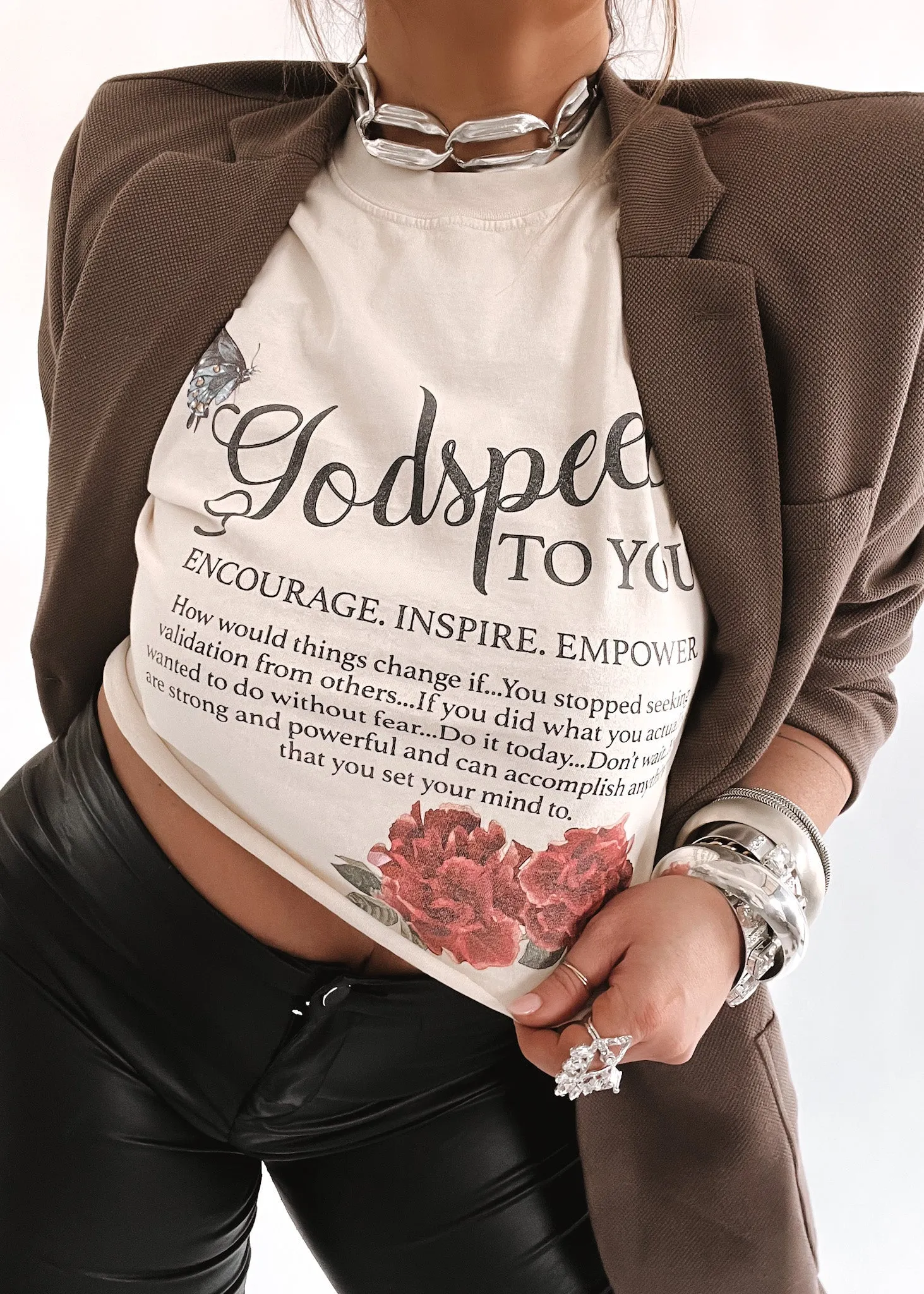 GODSPEED TO YOU SIDE SLIT TEE