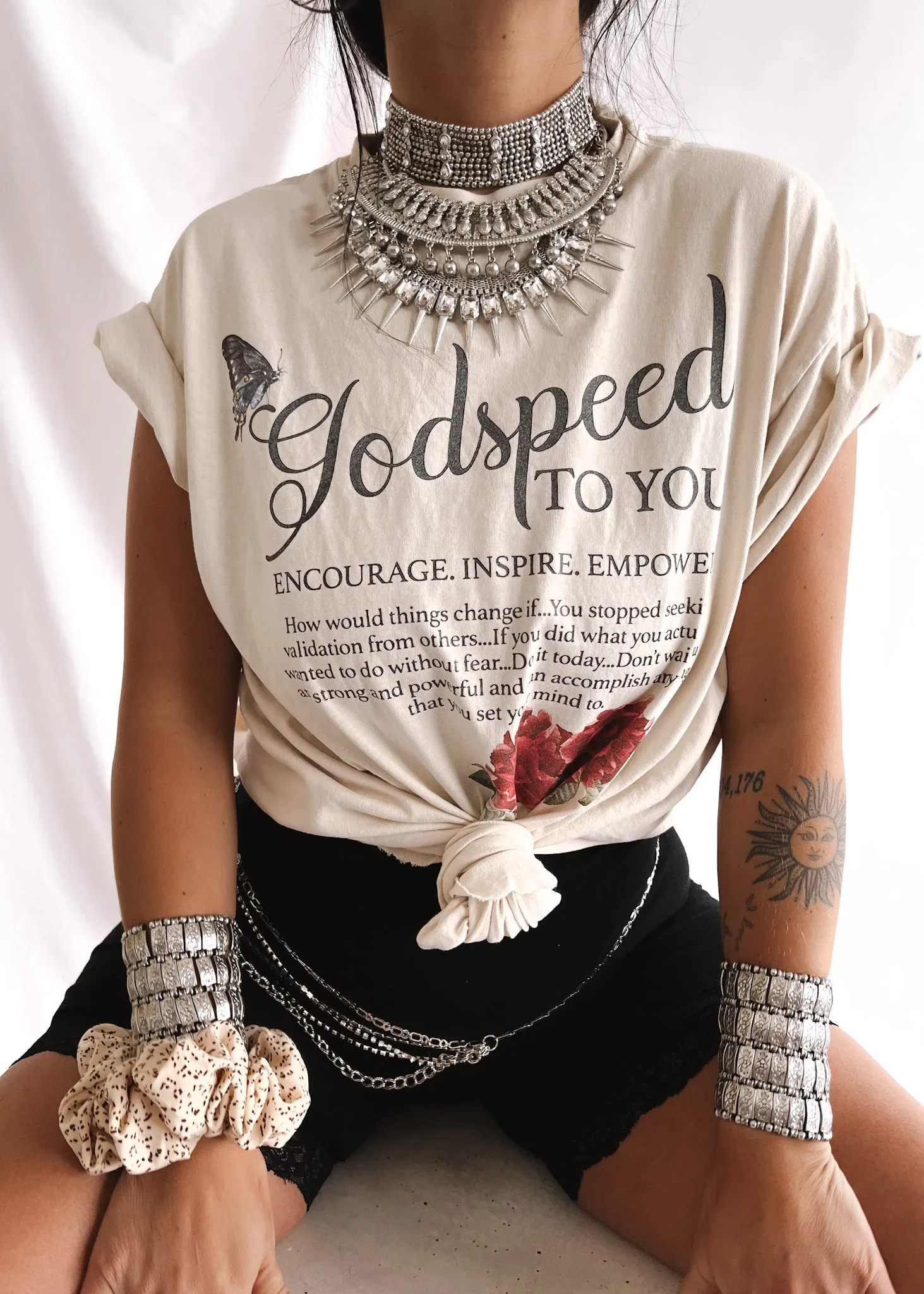 GODSPEED TO YOU SIDE SLIT TEE