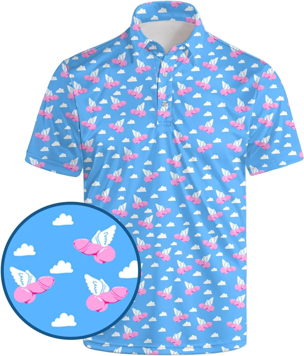 Golf Shirts for Men Funny Golf Polo Shirts Short Sleeve Polo Shirts Moisture Wicking Performance Golf Outfits