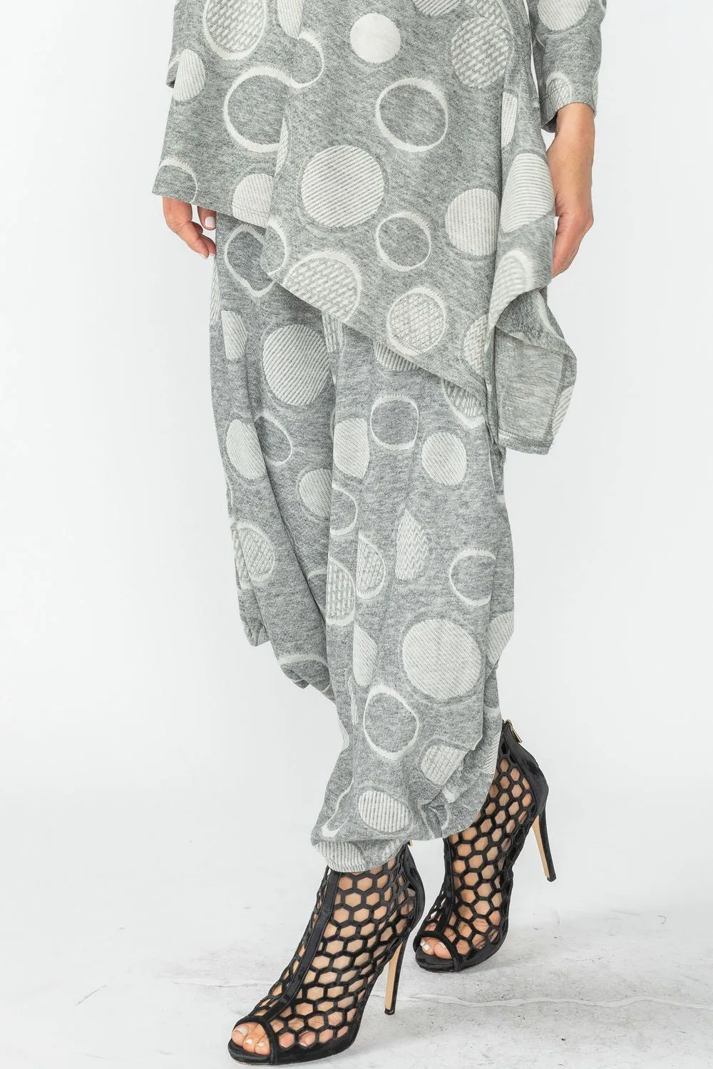 Gray Baggie Elastic Ankle Pants