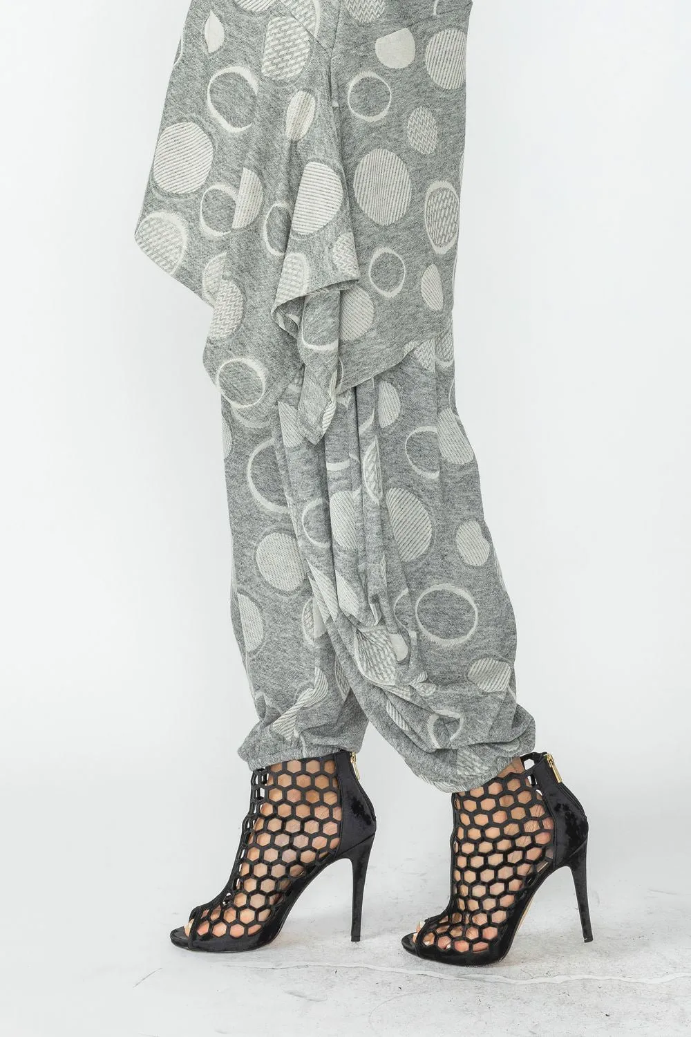 Gray Baggie Elastic Ankle Pants