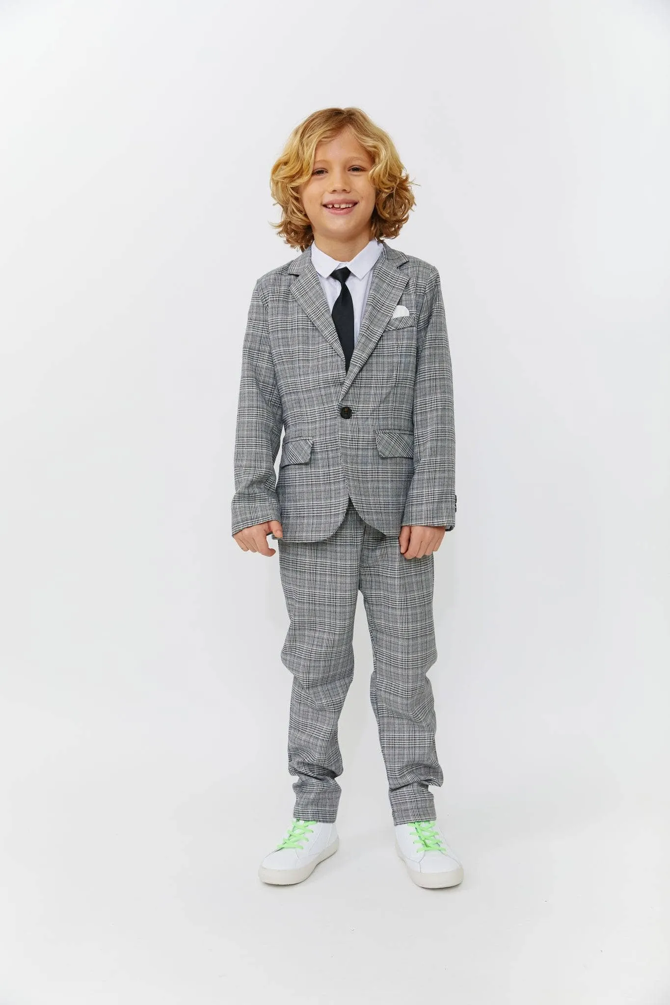 Gray Plaid Piece Suit