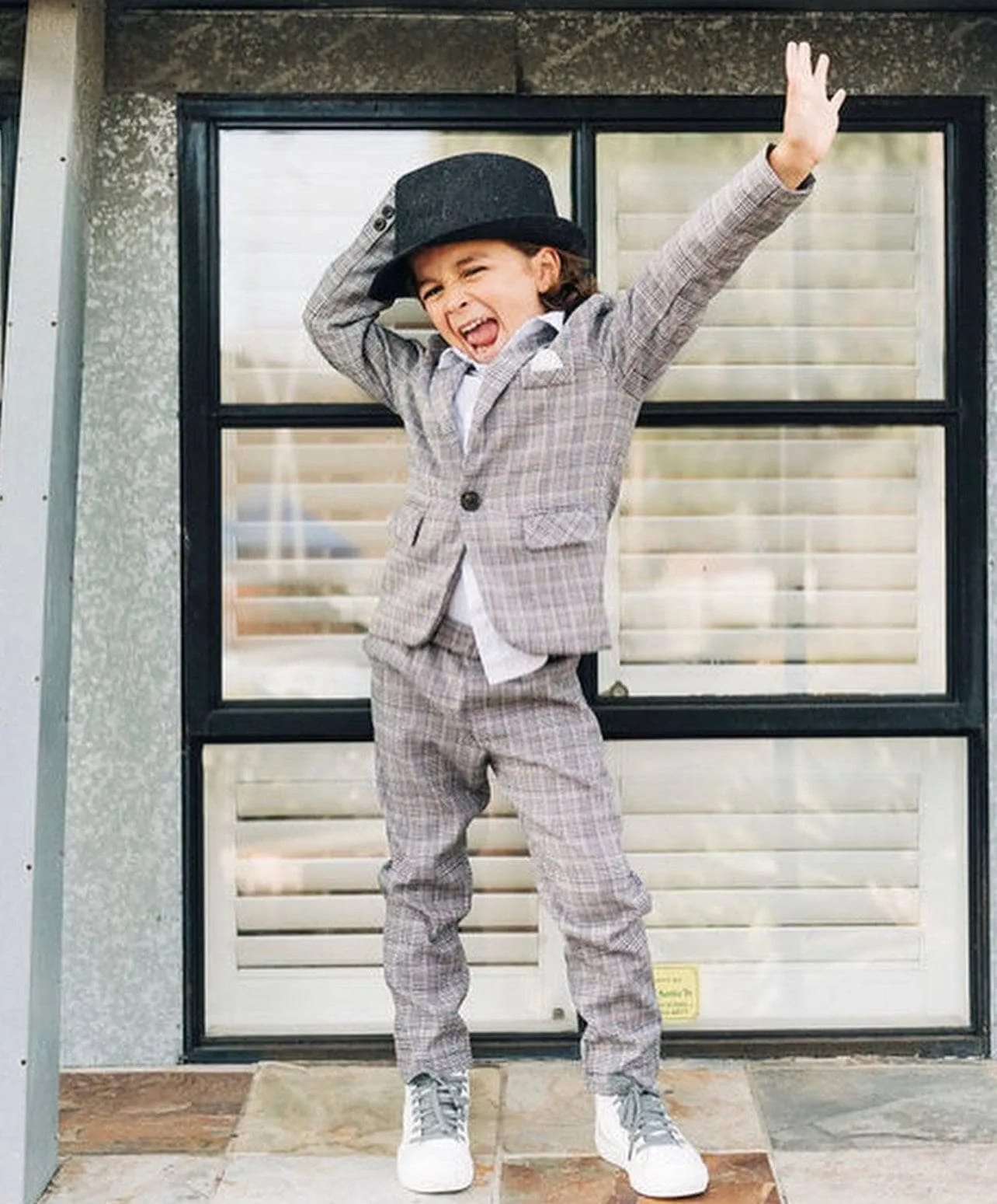 Gray Plaid Piece Suit