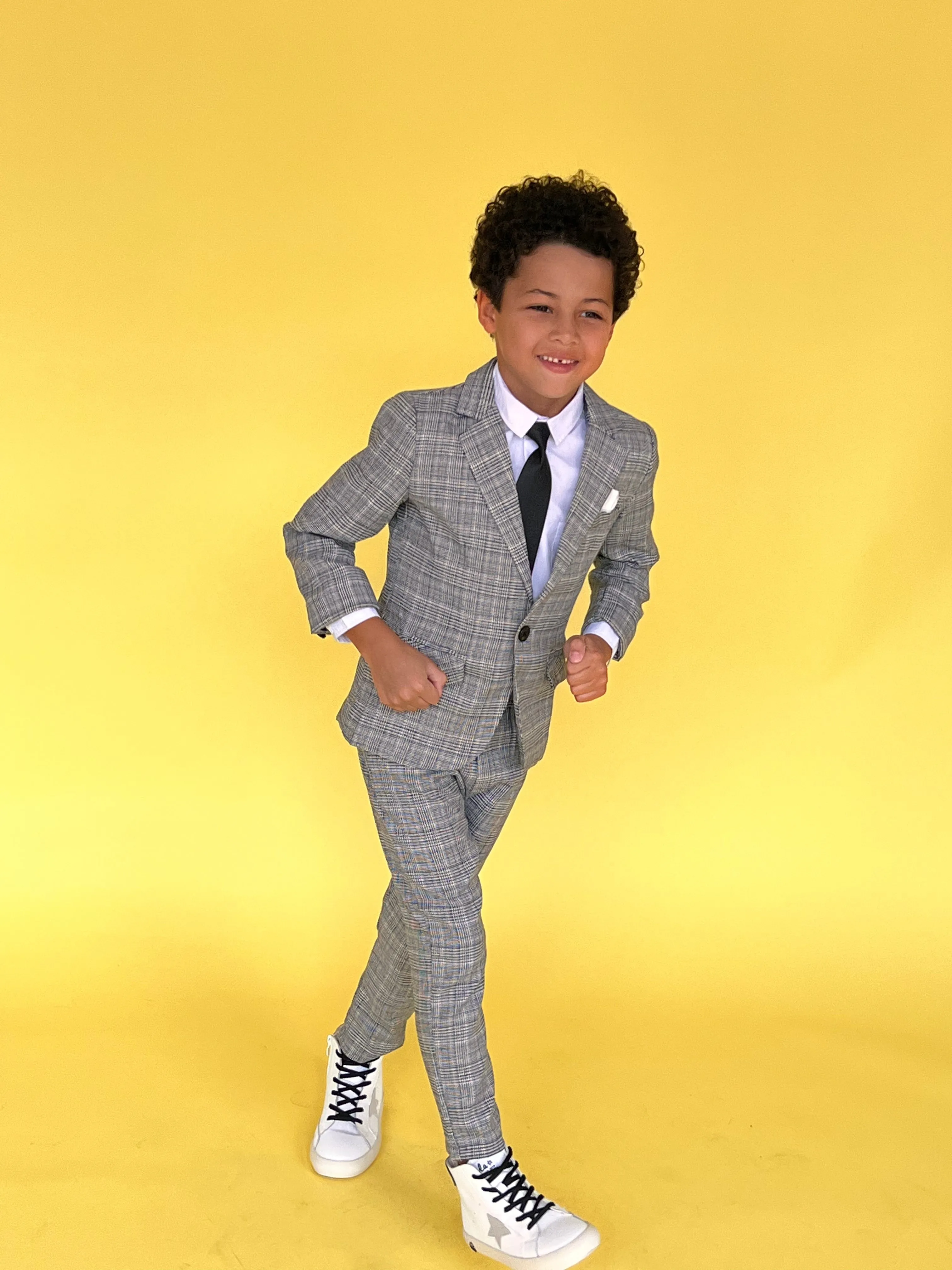 Gray Plaid Piece Suit