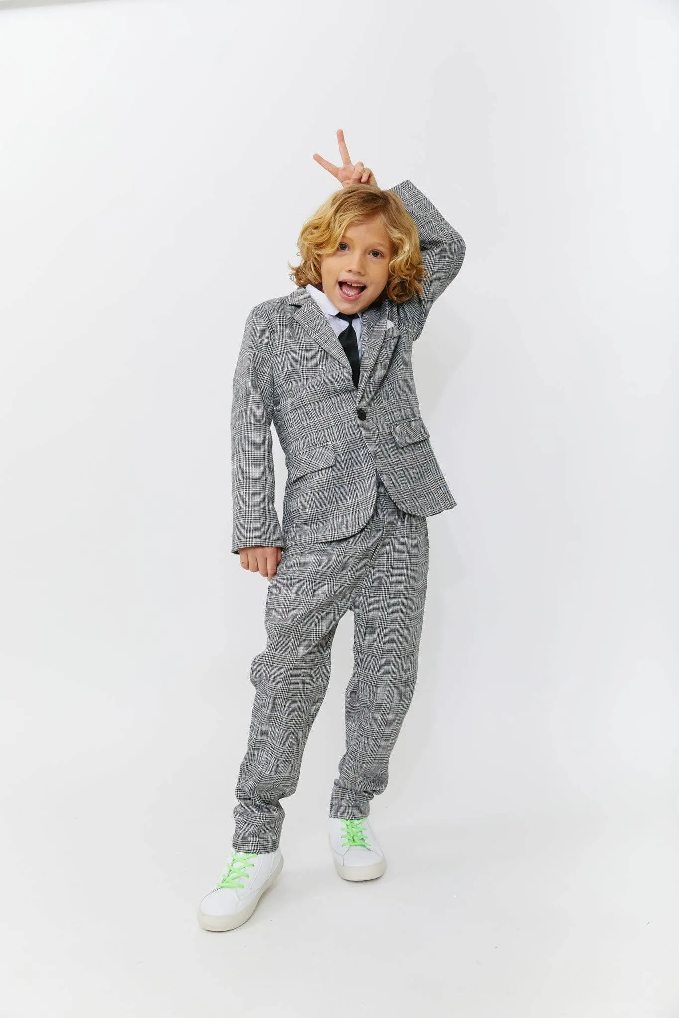 Gray Plaid Piece Suit