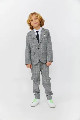 Gray Plaid Piece Suit