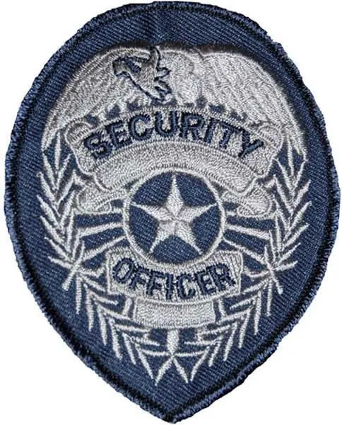 Grey Embroidered Security Patch 2-3/4" x 3-5/8"